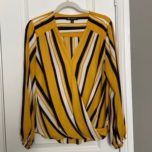 INC International Concepts Surplice V-Neck Long Puff Sleeve Top